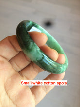 Load image into Gallery viewer, 56.6mm Certified Type A 100% Natural dark green/sunny green Jadeite Jade bangle K104-2840
