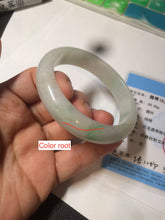 Load image into Gallery viewer, 53.5mm Certified Type A 100% Natural sunny green Jadeite Jade bangle BG40
