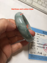 Load image into Gallery viewer, 53mm certified 100% natural Type A green white with green floating flowers chubby jadeite bangle PB241-9548
