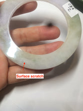 Load image into Gallery viewer, 58mm certified Type A 100% Natural green/purple/yellow flat style Jadeite jade bangle C89-2
