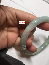 Load image into Gallery viewer, 55mm Certified type A 100% Natural sunny green/white round cut Jadeite bangle BN75
