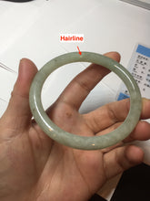 Load image into Gallery viewer, 58.6mm Certified Type A 100% Natural light green/brown round cut Jadeite Jade bangle AR109-4512
