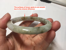 Load image into Gallery viewer, 54.5mm Certified type A 100% Natural light green brown with floating Osmanthus flowers Jadeite bangle PB247-(2795)
