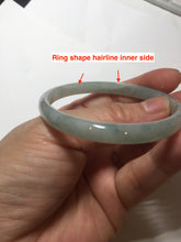 Load image into Gallery viewer, 50mm certified 100% natural Type A icy watery light green with green floating flower slim jadeite jade bangle PA122-(5484)

