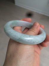 Load image into Gallery viewer, 57.5mm Certified 100% natural Type A green/gray chubby jadeite jade bangle AZ129-4065
