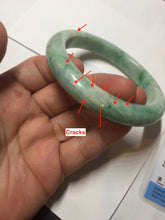 Load image into Gallery viewer, 60.5mm certified type A 100% Natural sunny green/white Jadeite Jade bangle B115-8218
