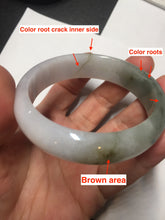 Load image into Gallery viewer, 54.2mm Certified type A 100% Natural dark green brown white purple Jadeite bangle AD120-3001
