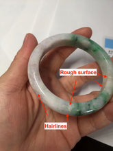 Load image into Gallery viewer, 53.7mm Certified 100% natural Type A sunny green purple jadeite jade bangle BQ34-4135
