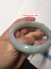 Load image into Gallery viewer, 58.8mm Certified Type A 100% Natural icy watery green white Jadeite Jade bangle BH86-9115
