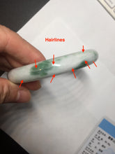 Load image into Gallery viewer, 57.8mm certified type A 100% Natural sunny green/white chubby round cut jadeite jade bangle BP9-4996
