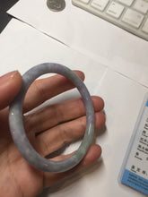 Load image into Gallery viewer, 58mm certified 100% natural Type A light green purple round cut jadeite bangle PB250-5664
