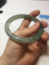 Load image into Gallery viewer, 58mm Certified Type A 100% Natural icy watery light green/dark green/black Jadeite bangle PD110-8526
