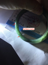 Load image into Gallery viewer, 57.5mm Certified Type A 100% Natural oily dark green(老油青)/gray Jadeite bangle BG228-0397
