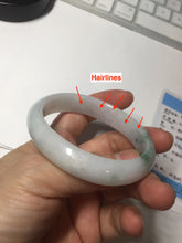 Load image into Gallery viewer, 52mm certified type A 100% Natural green/white oval jadeite jade bangle BK125-0256
