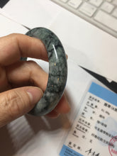 Load image into Gallery viewer, 56mm Certified Type A 100% Natural dark green blue The vines of time Jadeite Jade bangle PA61-5319

