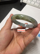 Load image into Gallery viewer, 51mm certified Type A 100% Natural icy watery dark green black(WuJi) oval Jadeite Jade bangle BM110-2672
