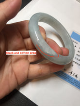 Load image into Gallery viewer, 56.5mm certified 100% natural type A white/light green jadeite jade bangle E85-9417
