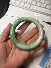 Load image into Gallery viewer, 56.5mm certified 100% natural sunny green yellow chubby jadeite jade bangle AS89-7058
