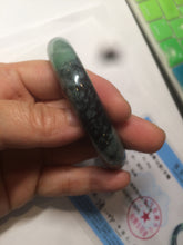 Load image into Gallery viewer, 55.5mm Certified Type A 100% Natural dark green/blue/black Jadeite Jade bangle AZ48-9770
