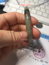 Load image into Gallery viewer, 54.3mm Certified type A 100% Natural green dark green floating seaweed round cut Jadeite bangle PC139-6618
