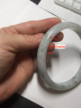 Load image into Gallery viewer, 74.4mm certified Type A 100% Natural light green white round cut plus size Jadeite Jade bangle BP173-1261
