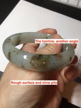 Load image into Gallery viewer, 57mm Certified type A 100% Natural icy watery light green brown The illusionary world Jadeite bangle BL116-9434
