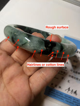 Load image into Gallery viewer, 58.9mm Certified Type A 100% Natural suny green dark green Jadeite Jade bangle BP32-8237
