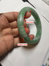 Load image into Gallery viewer, 59mm certified Type A 100% Natural sunny green white gray Jadeite Jade bangle BS80-9893
