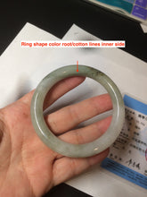 Load image into Gallery viewer, 56mm certified 100% natural type A light green/white chubby round cut jadeite jade bangle AK66-3498
