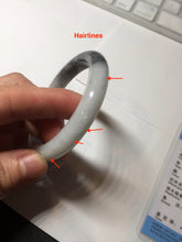 Load image into Gallery viewer, 51.5mm certified Type A 100% Natural black white light green (WuJi) Half Mountain, Half Water(半山半水) Jadeite Jade bangle PB158-5849
