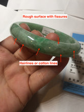 Load image into Gallery viewer, 58.4mm Certified Type A 100% Natural sunny green gray Jadeite Jade bangle PA118-9889
