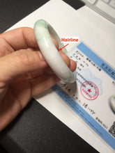 Load image into Gallery viewer, 53mm Certified Type A 100% Natural sunny green white(白底青) Jadeite Jade bangle BP45-3174
