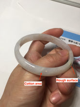 Load image into Gallery viewer, 55.6mm certified 100% natural Type A icy watery light purple white slim jadeite jade bangle BP16-2698
