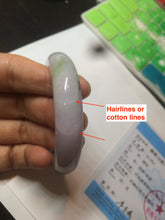 Load image into Gallery viewer, 50.5mm Certified Type A 100% Natural light purple/green oval shape Jadeite Jade bangle AY9-5293
