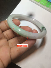 Load image into Gallery viewer, 57.5mm Certified 100% natural Type A icy sunny green/white/purple round cut jadeite jade bangle K107-2845
