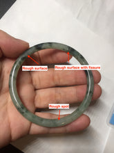 Load image into Gallery viewer, 55.6mm Certified Type A 100% Natural green/black/gray with dark green floating flowers slim round cut Jadeite bangle PD45-5754
