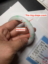 Load image into Gallery viewer, 卖了 58.8mm Certified Type A 100% Natural sunny green/white(白底青) Jadeite Jade bangle AM99-2811
