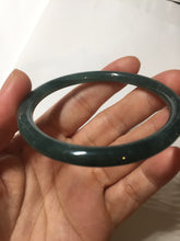 Load image into Gallery viewer, 54mm Certified Type A 100% Natural dark green/blue/gray with Guatemala slim round cut Jadeite bangle BG199-8829
