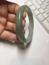 Load image into Gallery viewer, 59.4mm Certified Type A 100% Natural oily dark green gray Jadeite Jade bangle AJ76-8580
