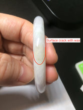 Load image into Gallery viewer, 55mm certified Type A 100% Natural green/white Jadeite Jade bangle BF28-1453
