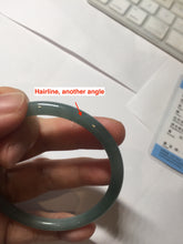 Load image into Gallery viewer, 55mm Certified Type A 100% Natural light green/blue/gray Guatemala slim round cut Jadeite bangle PD65-1469
