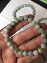 Load image into Gallery viewer, 100% natural type A green/white jadeite jade beads bracelet group BK54
