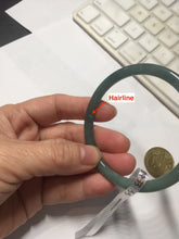 Load image into Gallery viewer, 59.5mm Certified Type A 100% Natural light green/blue/gray Guatemala slim round cut Jadeite bangle BP221-8433

