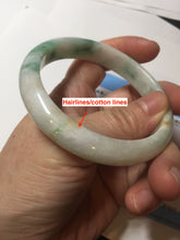 Load image into Gallery viewer, 57mm Certificated sunny green/yellow/white jadeite jade bangle S83-7073
