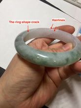 Load image into Gallery viewer, 卖了  55.3mm certified Type A 100% Natural icy watery dark green/purple/clear Jadeite Jade bangle BF144-9538
