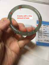 Load image into Gallery viewer, 55mm Certified Type A 100% Natural icy watery light green/dark green/black round cut Jadeite bangle PD109-8541

