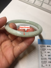 Load image into Gallery viewer, 56mm Certified Type A 100% Natural light green round cut Jadeite Jade bangle F137-8174
