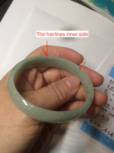 Load image into Gallery viewer, 52mm Certified Type A 100% Natural icy watery light green Jadeite Jade oval bangle Q128-7341
