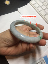 Load image into Gallery viewer, 60mm certified Type A 100% Natural sunny green gray white Jadeite Jade bangle AQ90-2854
