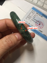 Load image into Gallery viewer, 58.2mm certified type A 100% Natural oily spinach green jadeite jade bangle PC11-9242
